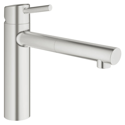 Grohe Concetto single-lever kitchen mixer tap, with pull-out spout - supersteel - Letta London - Kitchen Taps
