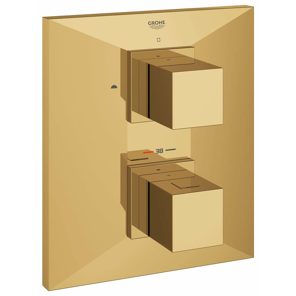 Grohe Cool Sunrise Allure Brilliant Thermostat with integrated 2-way diverter
for bath or shower with more than one outlet - Letta London - Twin Valves With Diverter