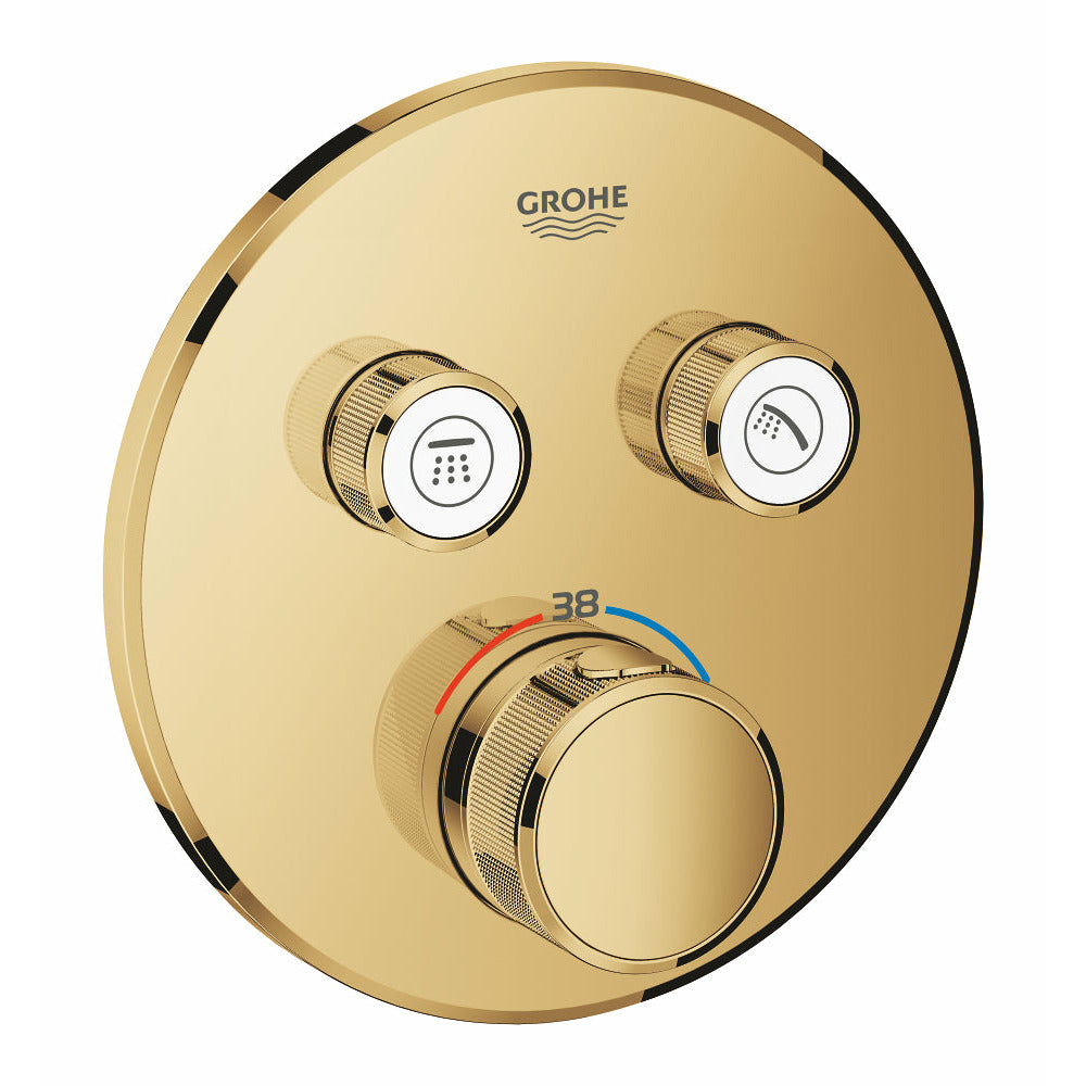 Grohe Cool Sunrise Grohtherm SmartControl Thermostat for concealed installation with 2 valves - Letta London - Push Button Shower Valves