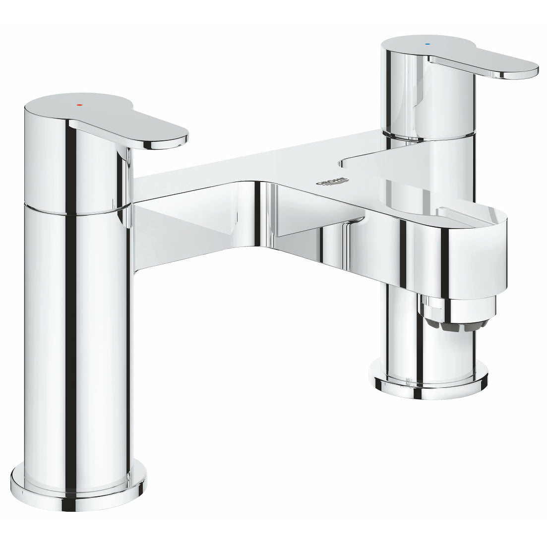 Grohe Deck Mounted BauEdge Two-handled Bath filler 1/2" (Chrome) - Letta London - Deck Mounted Bath Tap