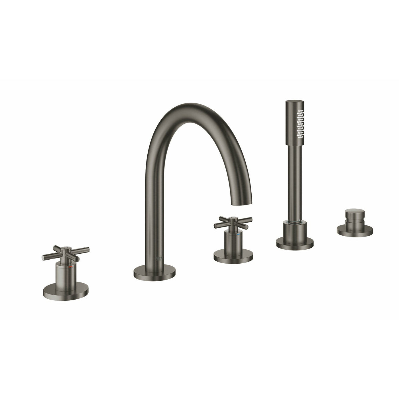 Grohe Deck Mounted Brushed Hard Graphite Atrio 5-hole bath/shower combination - Letta London - 
