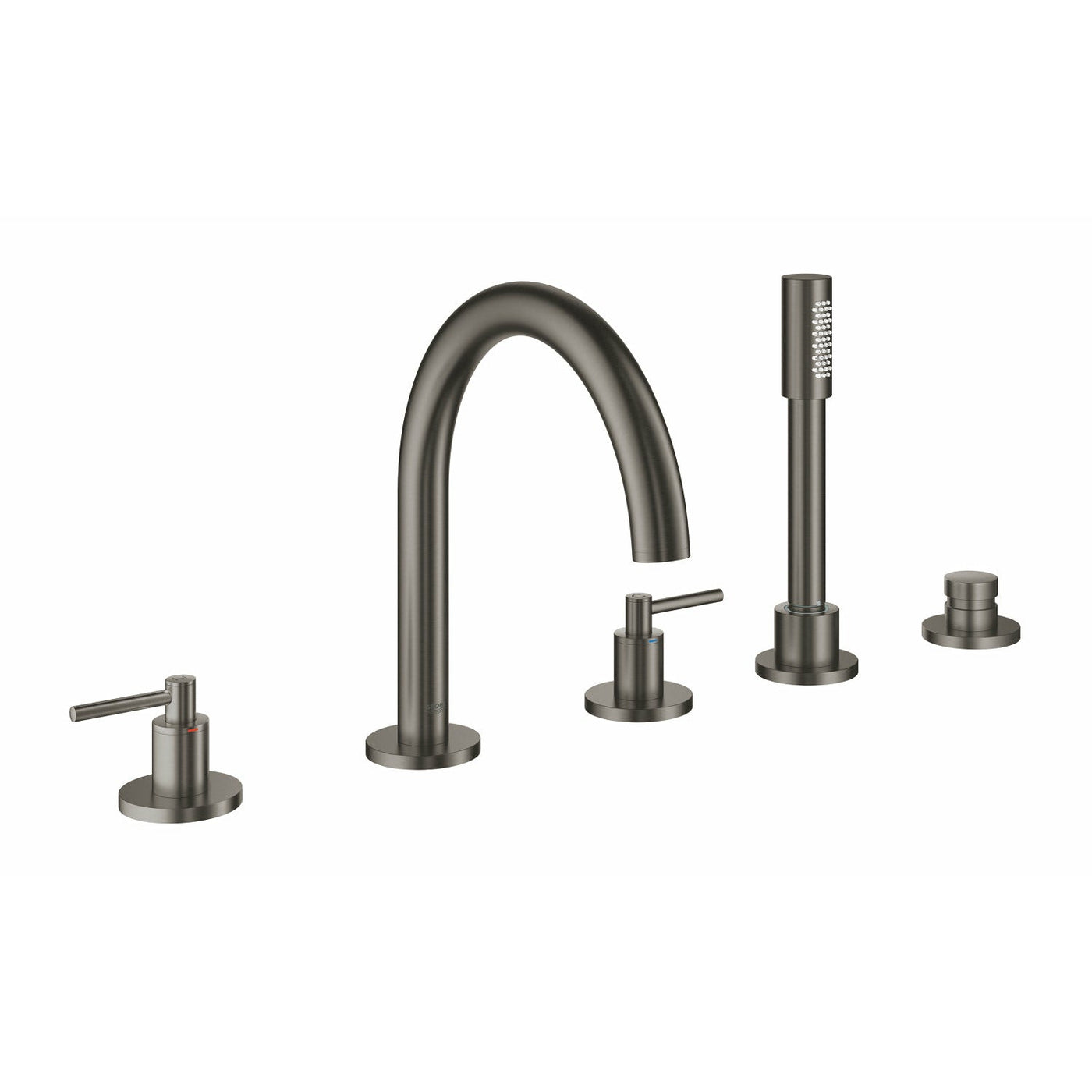 Grohe Deck Mounted Brushed Hard Graphite Atrio 5-hole bath/shower combination - Letta London - 