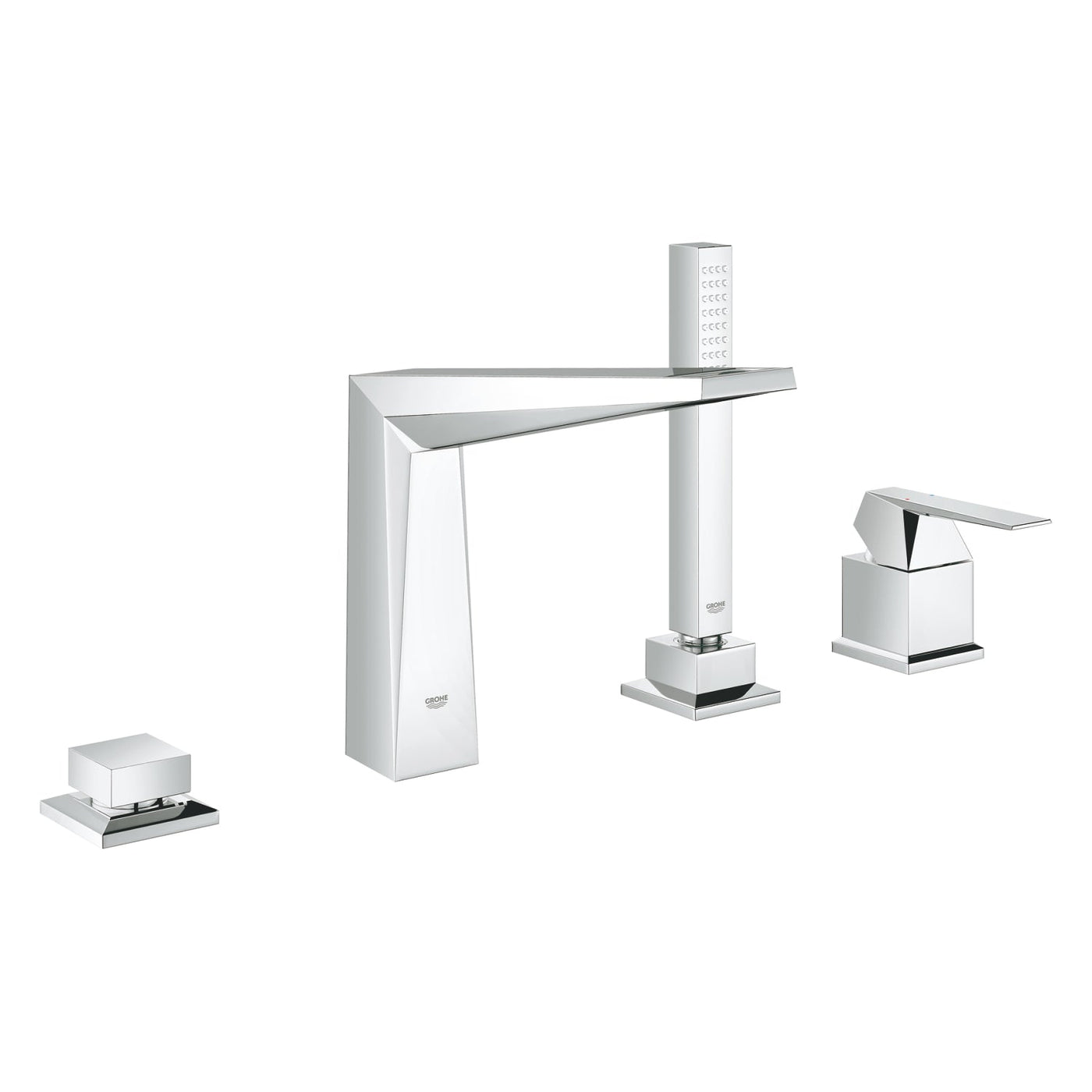 Grohe Deck Mounted Chrome Allure Brilliant 4-hole single-lever bath combination - Letta London - 