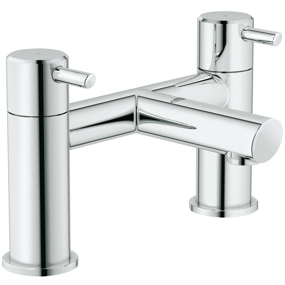 Grohe Deck Mounted Chrome Concetto Two-handled Bath filler 1/2" - Letta London - Deck Mounted Bath Tap