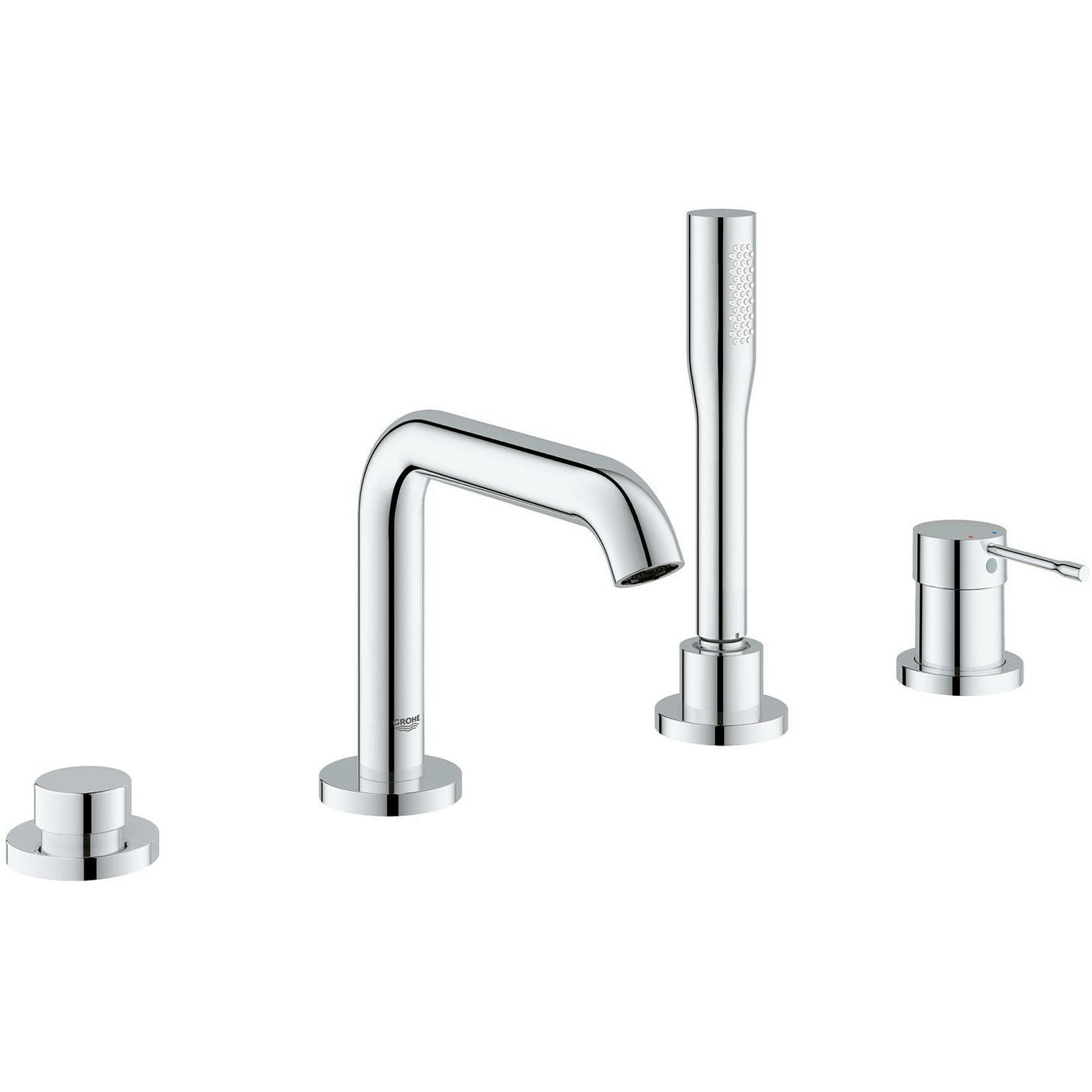 Grohe Deck Mounted Chrome Essence 4-hole single-lever bath combination - Letta London - 