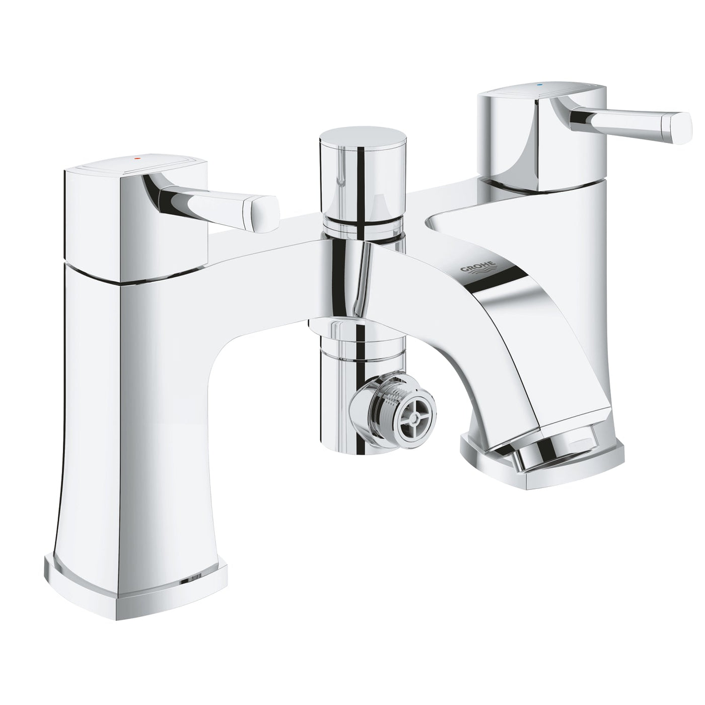 Grohe Deck Mounted Chrome Grandera Two-handled Bath/Shower mixer ﾽ" - Letta London - 