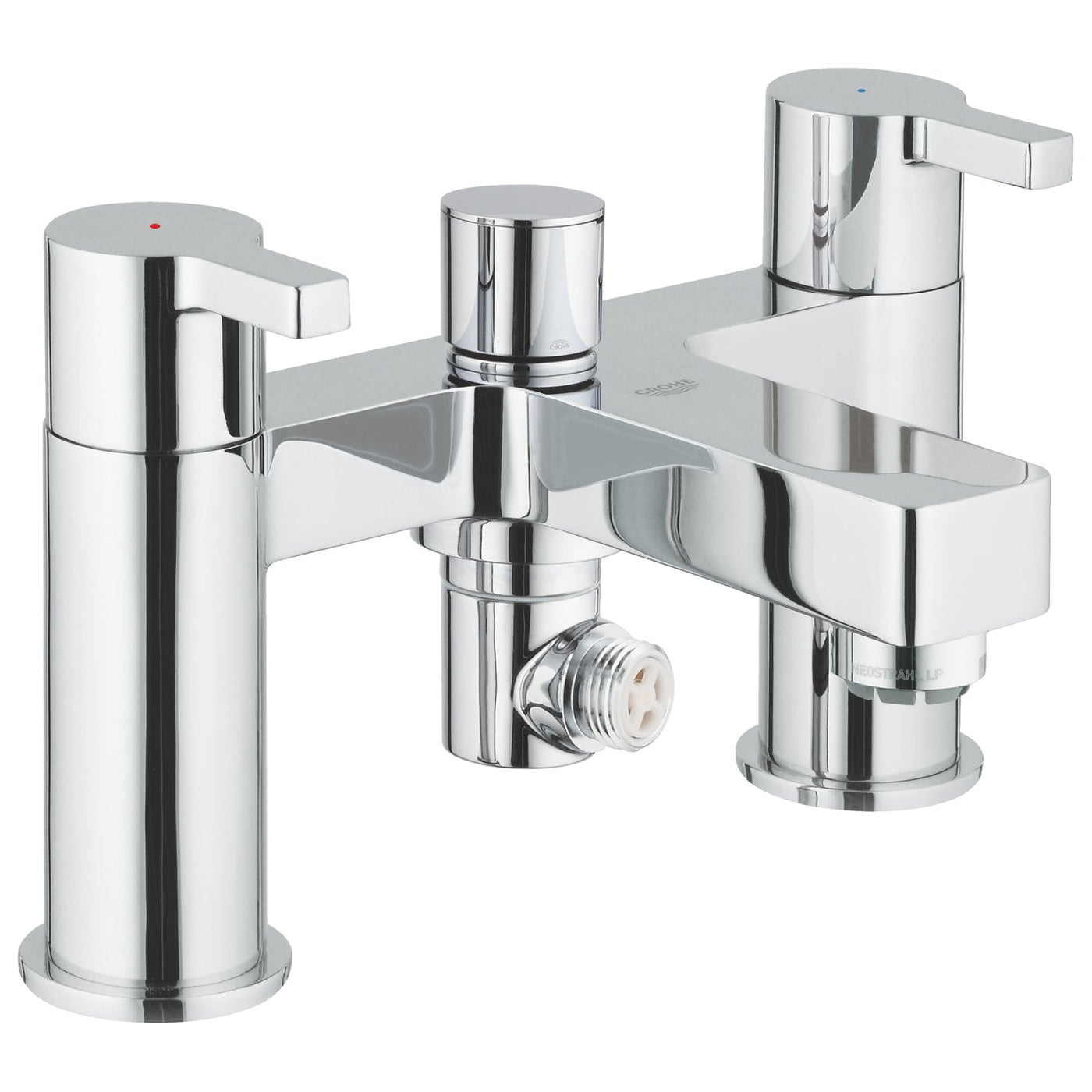 Grohe Deck Mounted Chrome Lineare Two-handled Bath/Shower mixer ﾽ" - Letta London - 