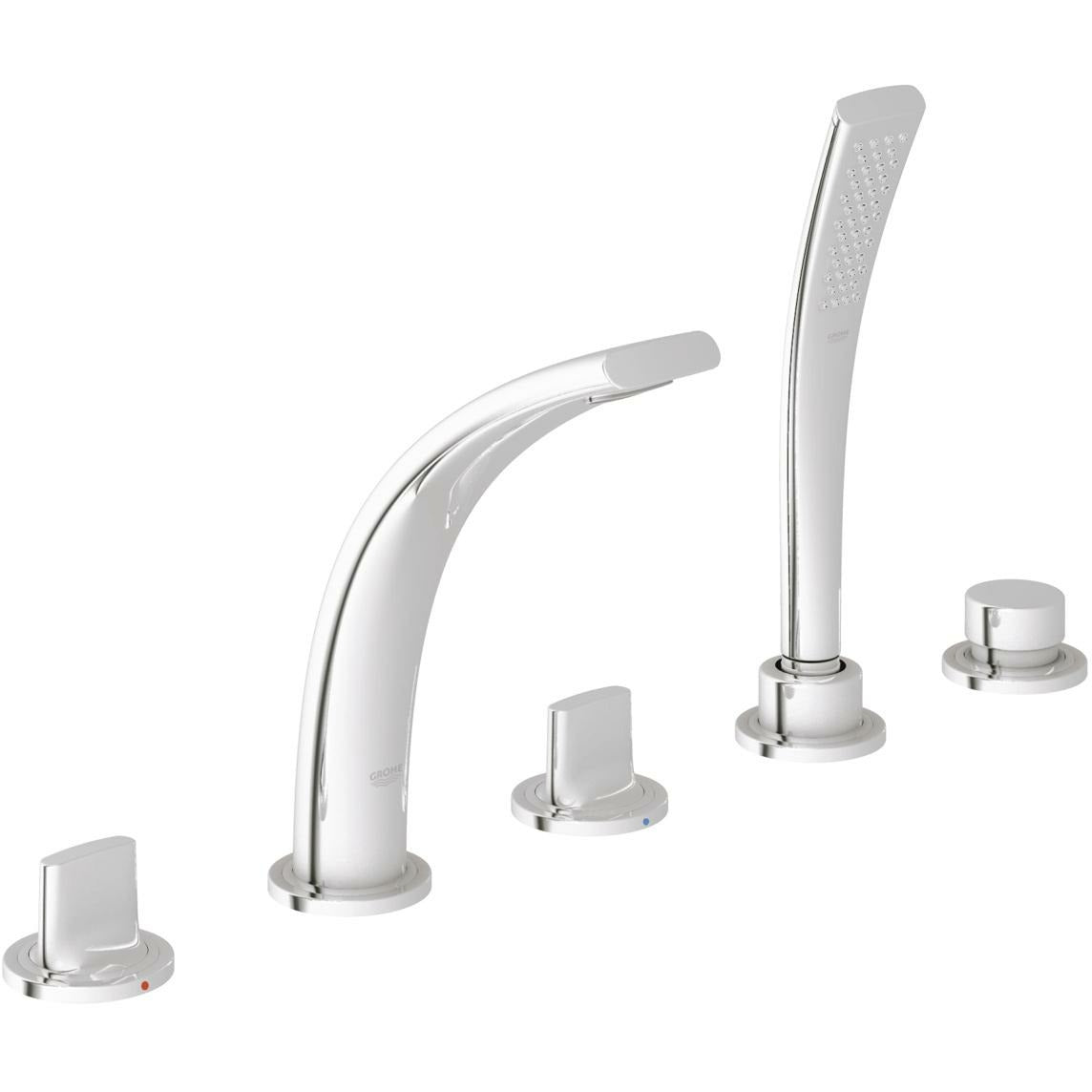 Grohe Deck Mounted Chrome Ondus 5-hole bath/shower combination - Letta London - 