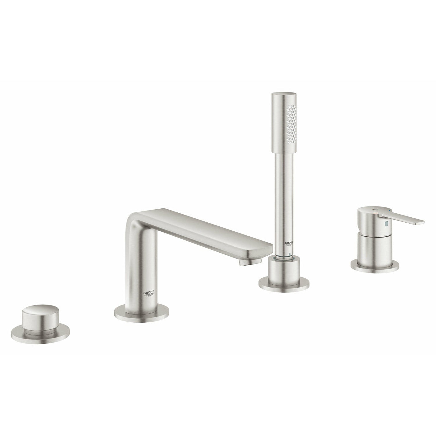 Grohe Deck Mounted Supersteel Lineare 4-hole single-lever bath combination - Letta London - 