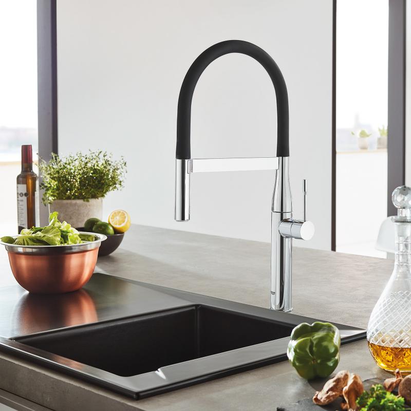 Grohe Essence Single-lever Kitchen Mixer Tap - Graphite - Letta London - Kitchen Taps