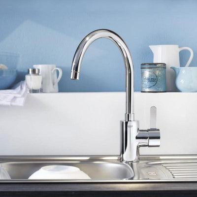 Grohe Eurosmart Cosmopolitan Single-Lever Kitchen Mixer Tap, Chrome - Letta London - 