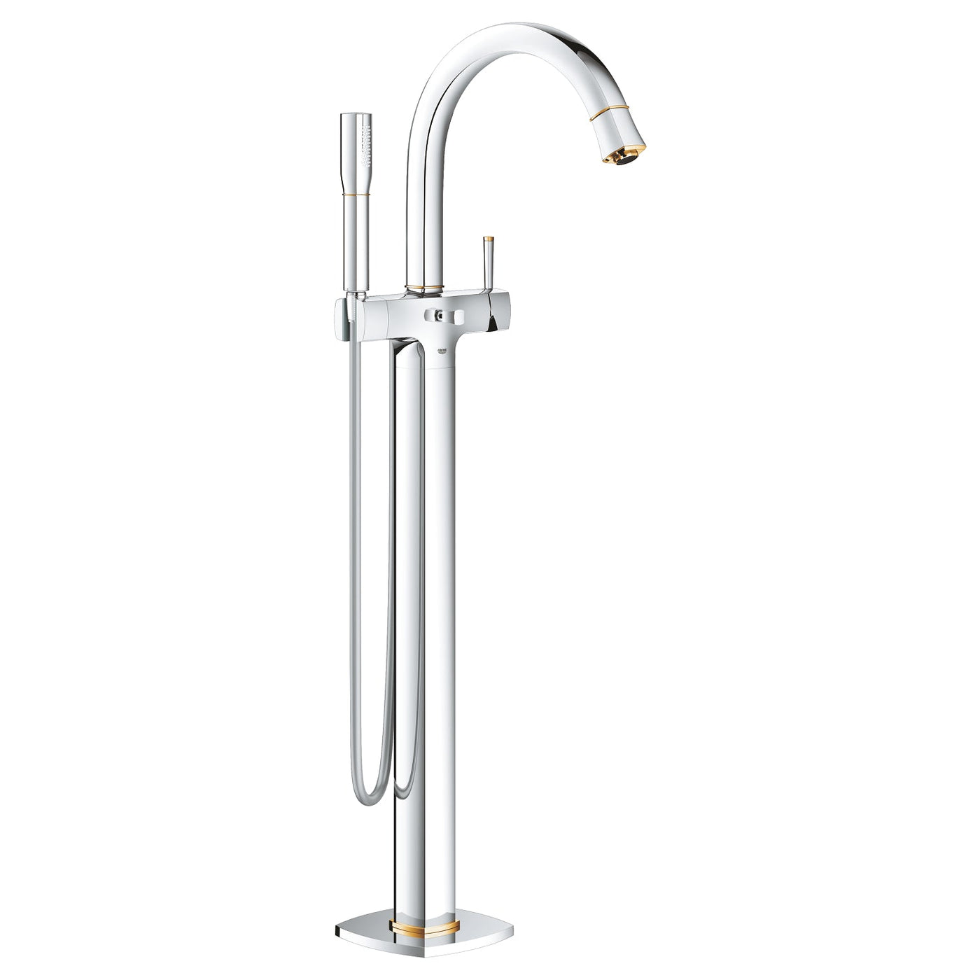 Grohe Freestanding Chrome/Gold Grandera Single-lever bath Mixer taps 1/2 - Letta London - 