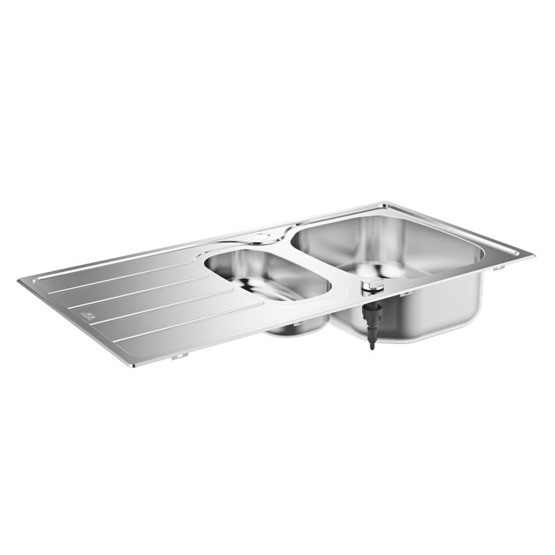 Grohe K200 Kitchen Sink with Half Bowl and Drainer - Letta London - 