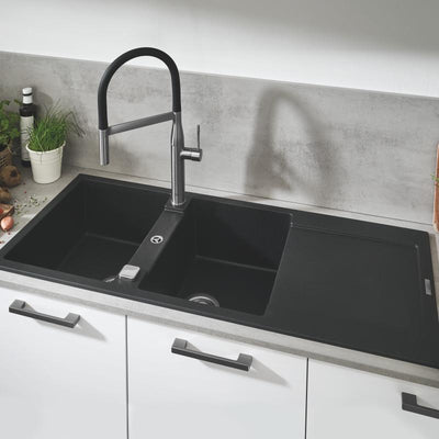 Grohe K500 Built-In Double Kitchen Sink with Drainer - Letta London - 