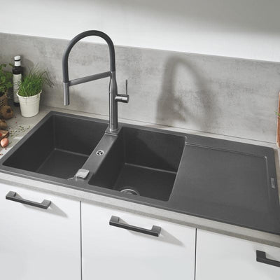 Grohe K500 Built-In Double Kitchen Sink with Drainer - Letta London - 