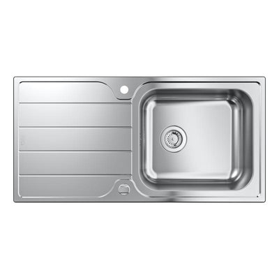 Grohe K500 Stainless Steel Kitchen Sink with Drainer, Reversible - Letta London - 