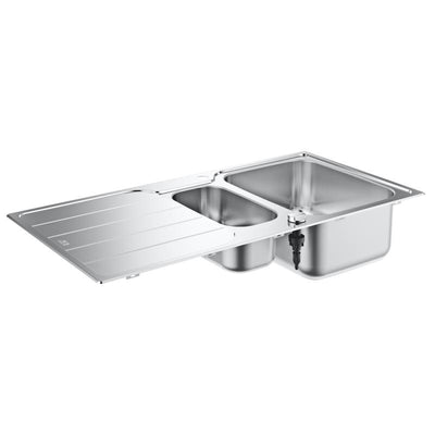 Grohe K500 Stainless Steel Kitchen sink with Half Bowl and Drainer - Letta London - 