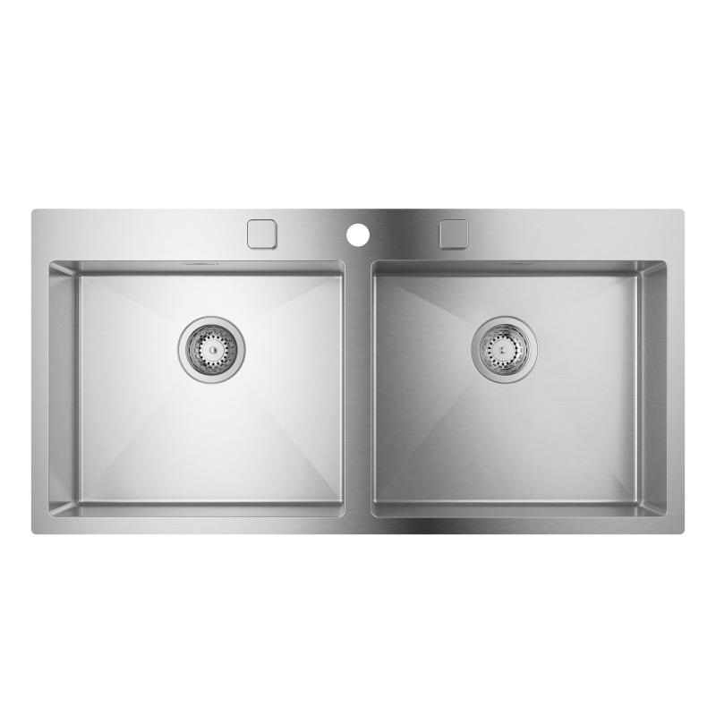 Grohe K800 Drop-In Double Kitchen Sink, Flush-Mounted - Letta London - 