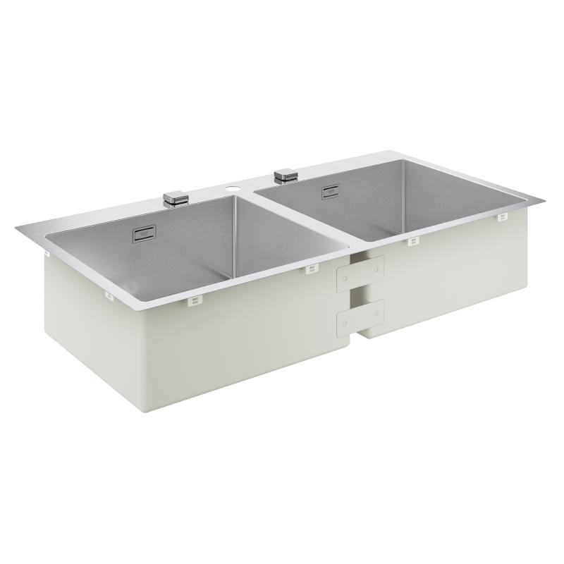 Grohe K800 Drop-In Double Kitchen Sink, Flush-Mounted - Letta London - 