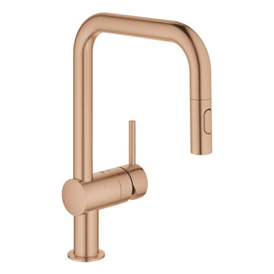 Grohe Minta Single-lever Kitchen Mixer Tap, with Pull-Out Spout - Brushed Warm Sunset - Letta London - Kitchen Taps