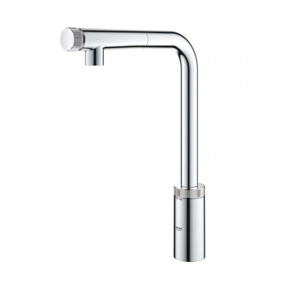 Grohe Minta single SmartControl kitchen mixer tap, with pull-out spout chrome