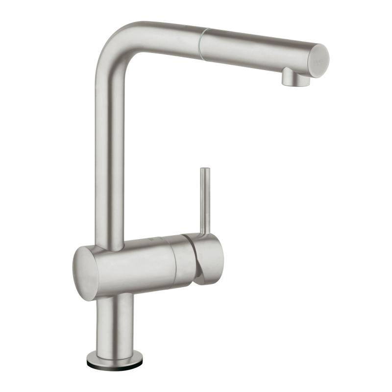 Grohe Minta Touch electronic single-lever kitchen mixer tap, with pull-out spout supersteel - Letta London - 