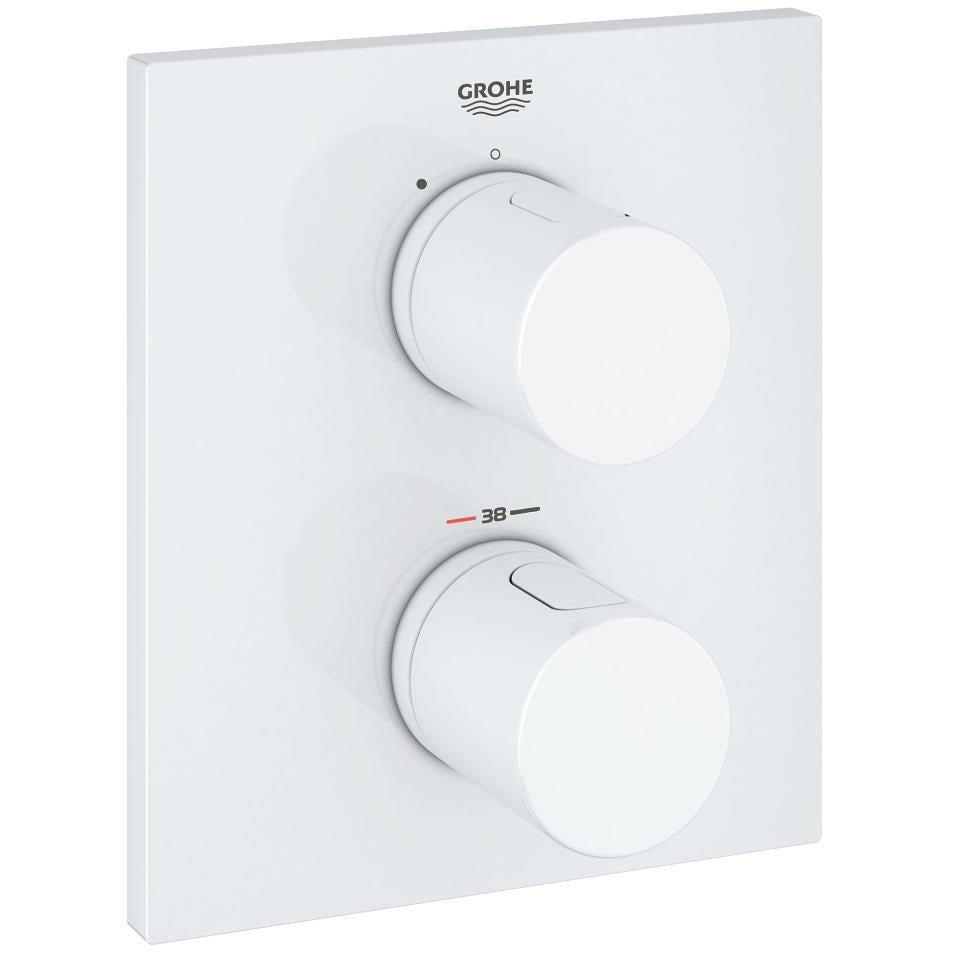 Grohe Moon White Grohtherm 3000 Cosmopolitan Thermostatic shower mixer - Letta London - Twin Valves With Diverter