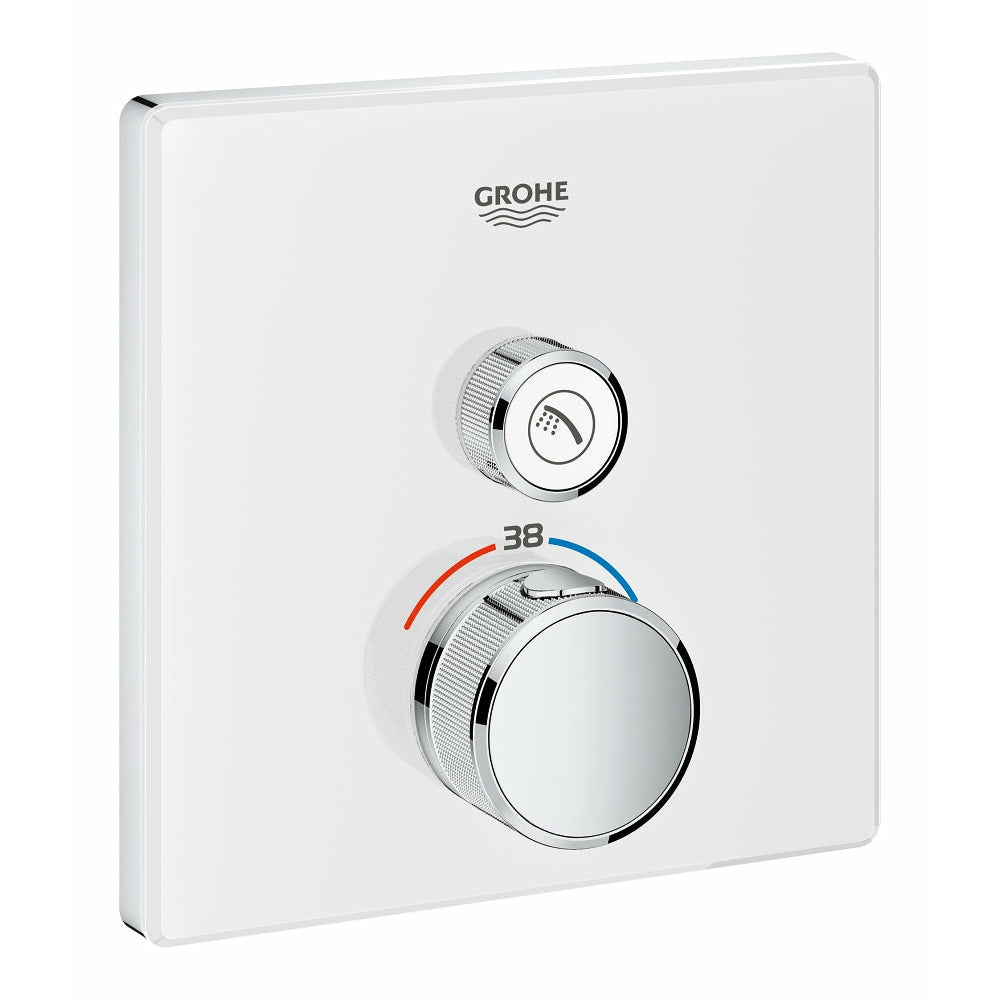 Grohe Moon White Grohtherm SmartControl Thermostat for concealed installation with one valve - Letta London - Push Button Shower Valves