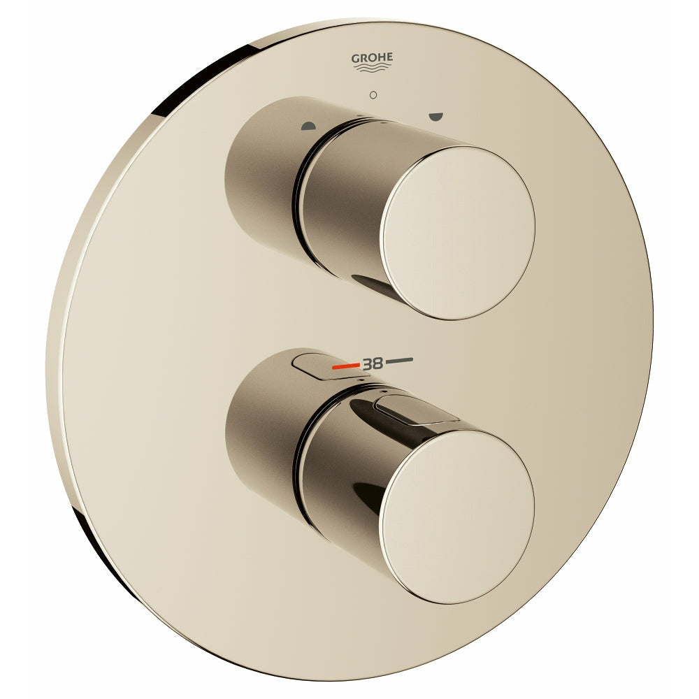 Grohe Polished Nickel Grohtherm 3000 Cosmopolitan Thermostat with integrated 2-way diverter
for bath or shower with more than one outlet - Letta London - Twin Valves With Diverter