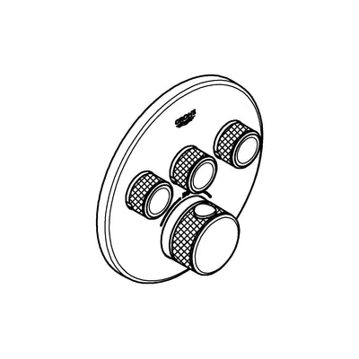 Grohe Supersteel Grohtherm SmartControl Thermostat for concealed installation with 3 valves - Letta London - Push Button Shower Valves