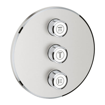 Grohe Supersteel Grohtherm SmartControl Triple volume control trim - Letta London - Thermostatic Showers