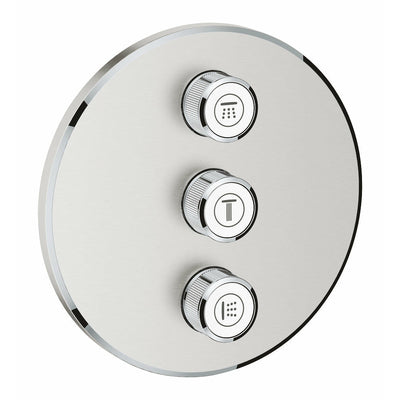 Grohe Supersteel Grohtherm SmartControl Triple volume control trim - Letta London - Thermostatic Showers