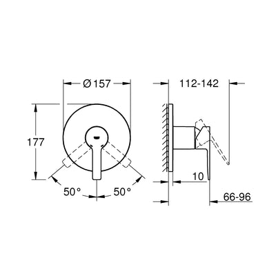 Grohe Supersteel Lineare Single-lever shower mixer trim - Letta London - Thermostatic Showers