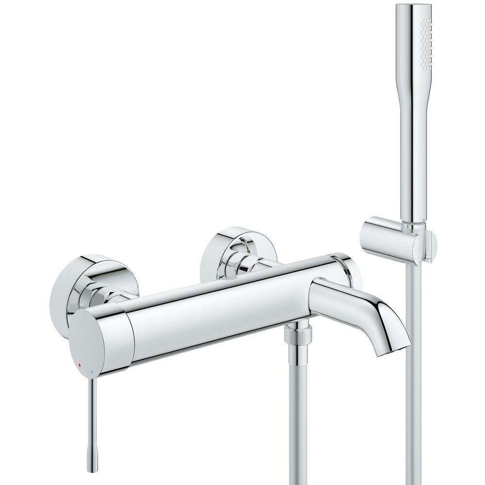 Grohe Wall Mounted Chrome Essence Single-lever bath/shower mixer 1/2" - Letta London - 
