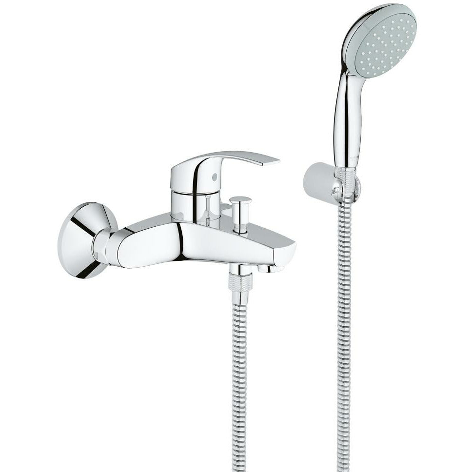 Grohe Wall Mounted Chrome Eurosmart Single-lever bath/shower mixer 1/2" - Letta London - 