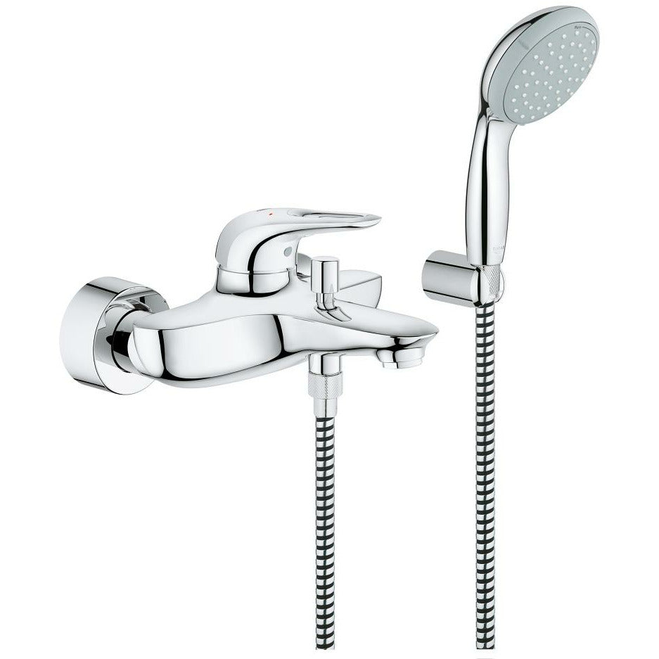 Grohe Wall Mounted Chrome Eurostyle Single-lever bath/shower mixer 1/2" - Letta London - 
