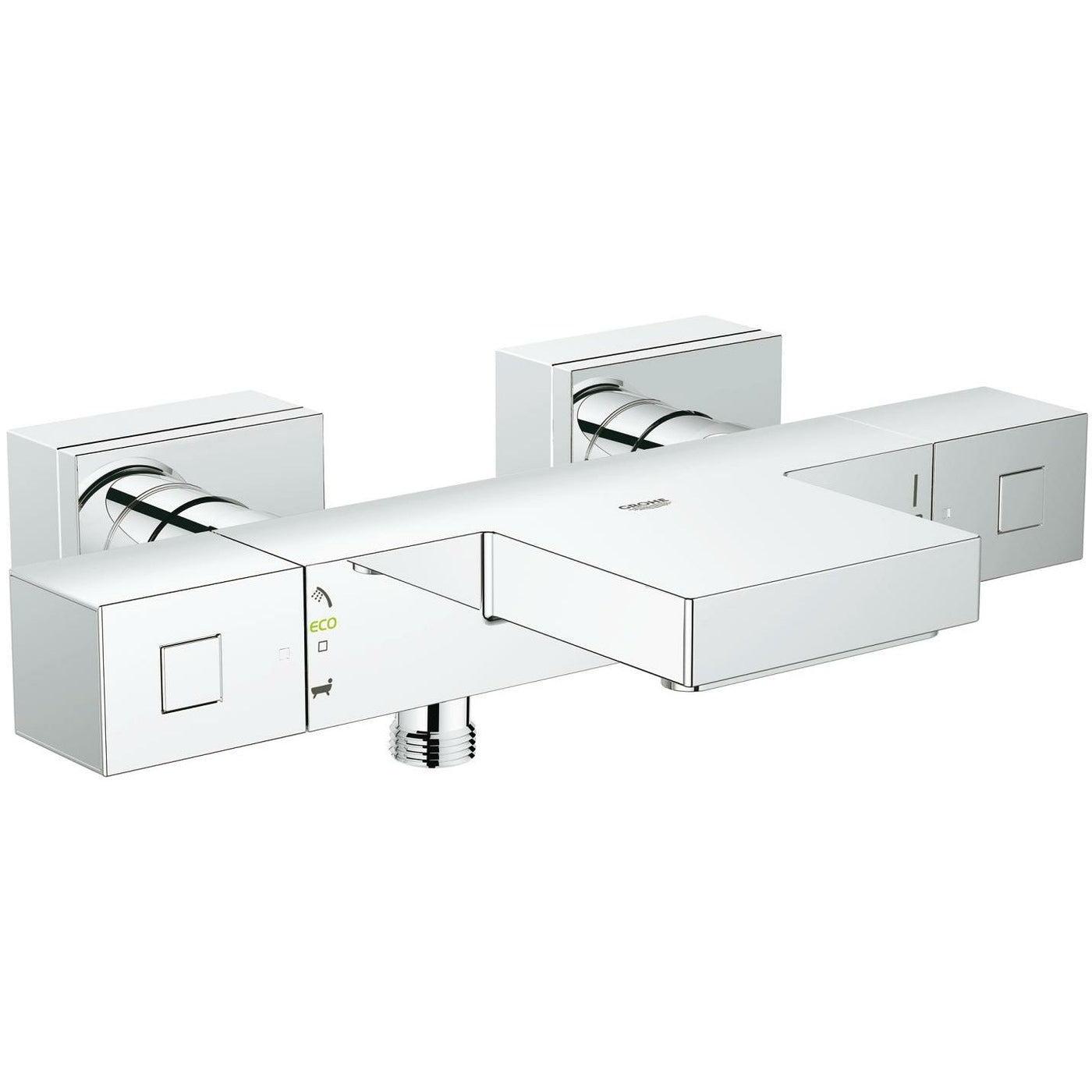 Grohe Wall Mounted Chrome Grohtherm Cube Thermostatic bath/shower mixer 1/2" - Letta London - 