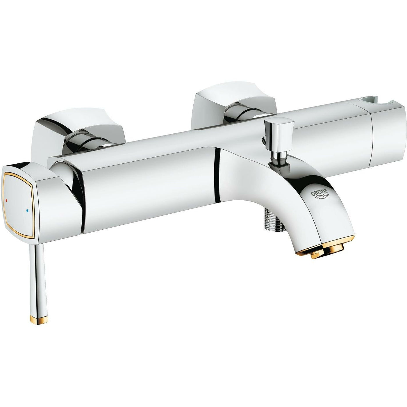 Grohe Wall Mounted Chrome/Gold Grandera Single-lever bath/shower mixer 1/2" - Letta London - 