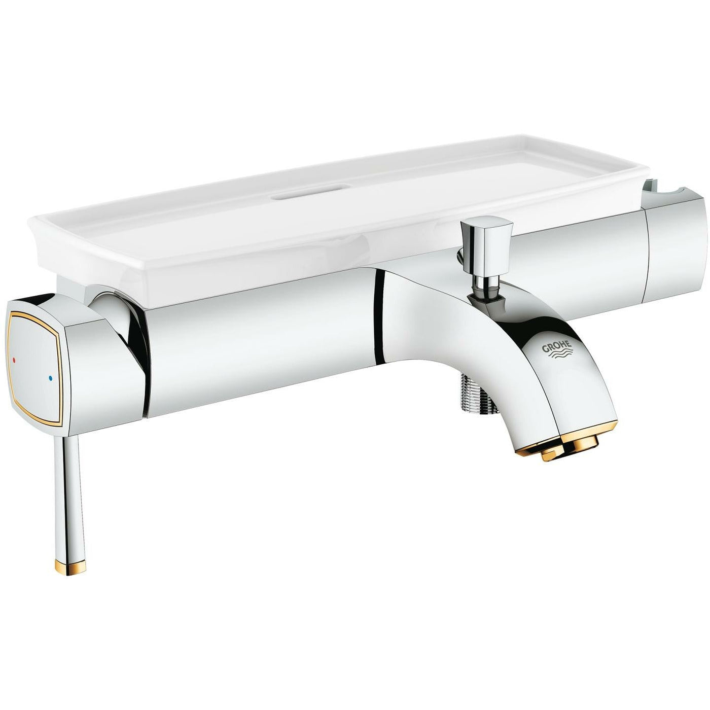 Grohe Wall Mounted Chrome/Gold Grandera Single-lever bath/shower mixer 1/2" - Letta London - 
