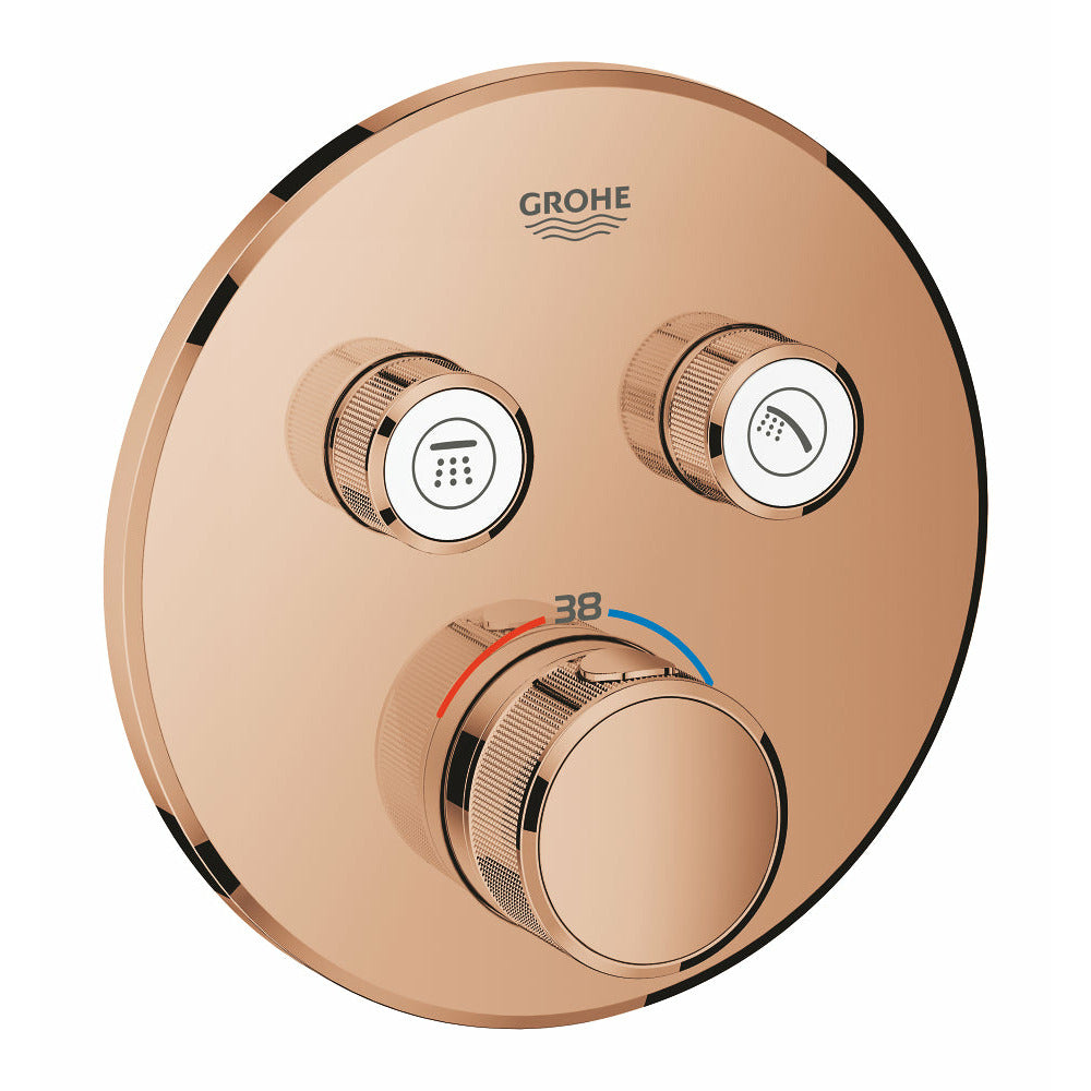 Grohe Warm Sunset Grohtherm SmartControl Thermostat for concealed installation with 2 valves - Letta London - Push Button Shower Valves