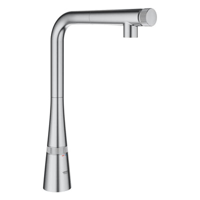 Grohe Zedra SmartControl kitchen mixer tap, with pull-out spout supersteel - Letta London - 