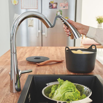 Grohe Zedra the single-lever kitchen mixer tap, with pull-out spout chrome