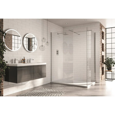 1000mm Chrome Walk-in Shower Panel - Toughened Glass