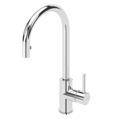 Kitchen mixer tap with swivel spout & pull-out aerator - Chrome - Letta London - 