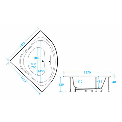 Lagoon Corner Bath - Space-Saver Luxury Design - Letta London - Corner Baths