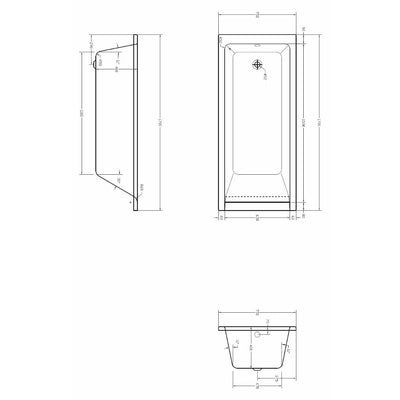 Medici Square Single-Ended Straight Bath - Euro Look - Letta London - 