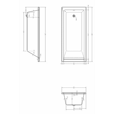 Medici Square Single-Ended Straight Bath - Euro Look - Letta London - 