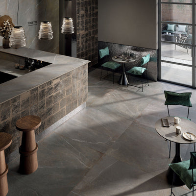 Mud Grey Tile - a Distinctive, natural stone with veins & texture - Letta London - 