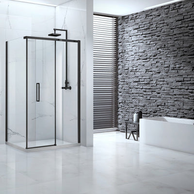 Onyx 1200mm Black Framed Sliding Shower Door