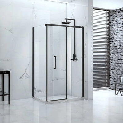 Onyx 1700mm Black Framed Sliding Shower Door